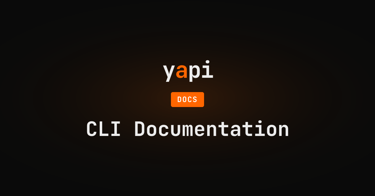 CLI Documentation | yapi | yapi